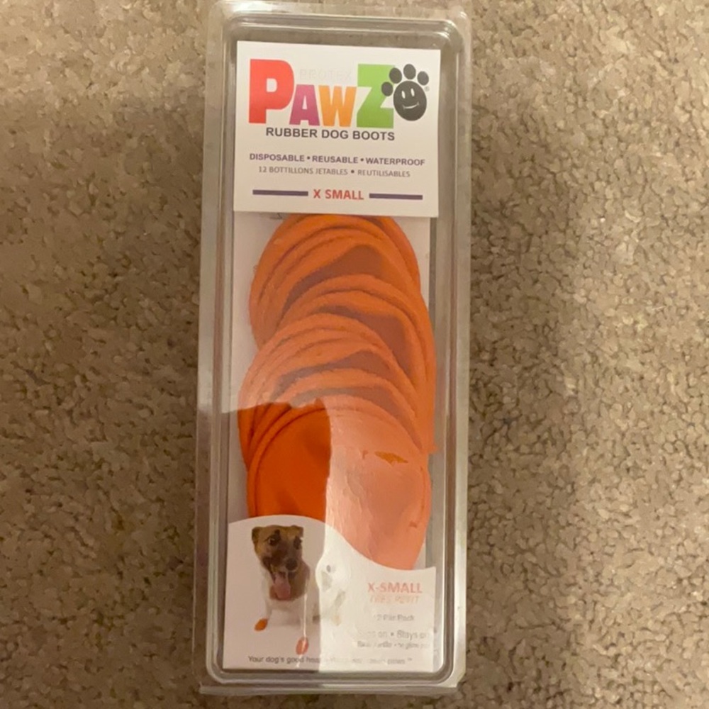 Pawz Rubber Dog Boots - Orange